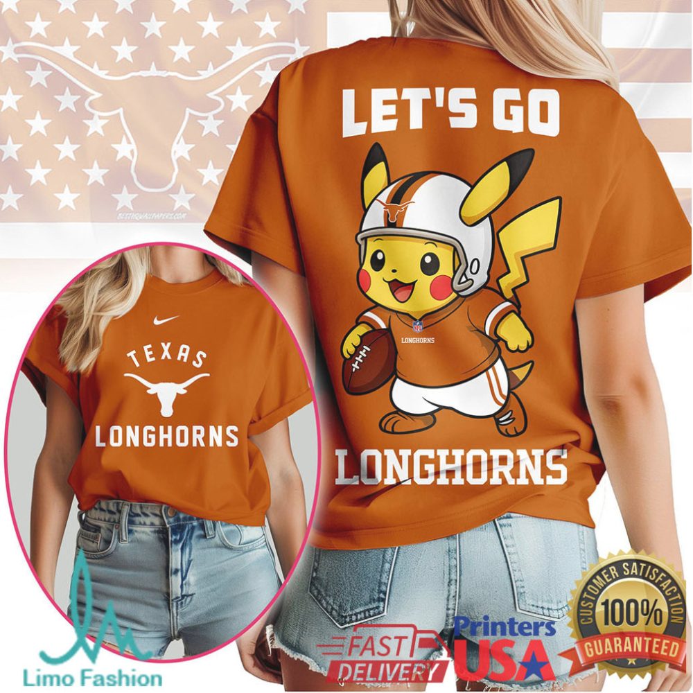Texas Longhorns Official Ncaa Pokemon Fan 3D Shirt - Limotees Llc - Image 2
