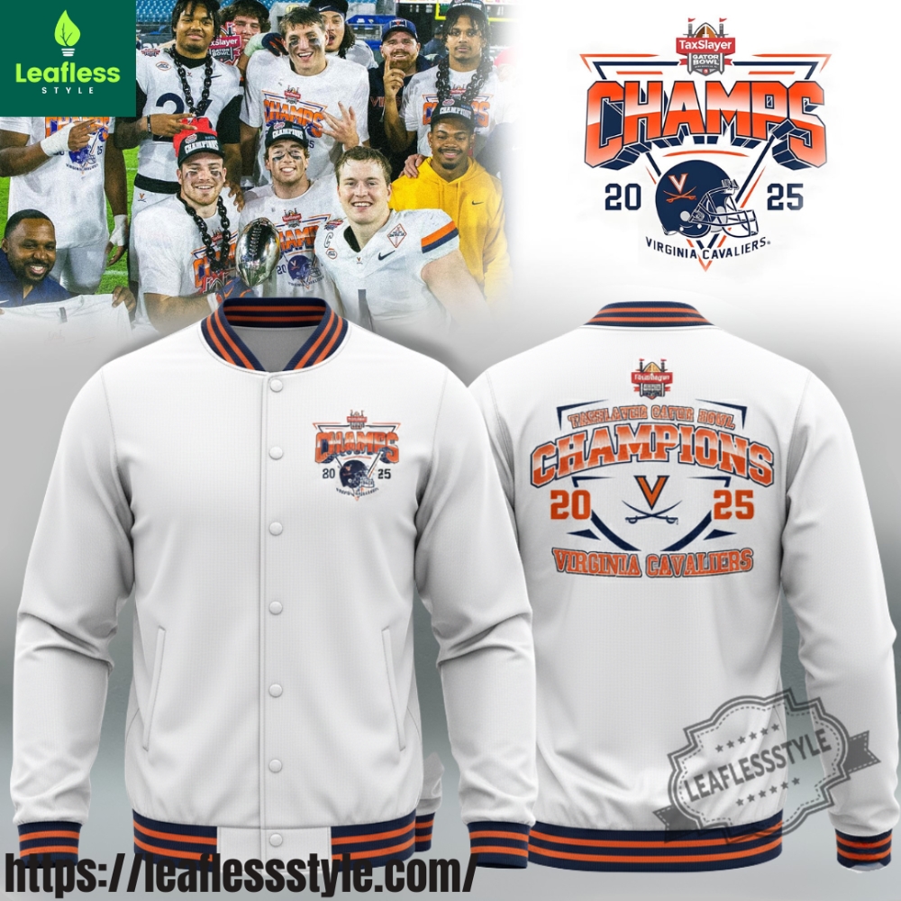 Virginia Cavaliers 2025 Taxslayer Gator Bowl Champions Baseball Jacket