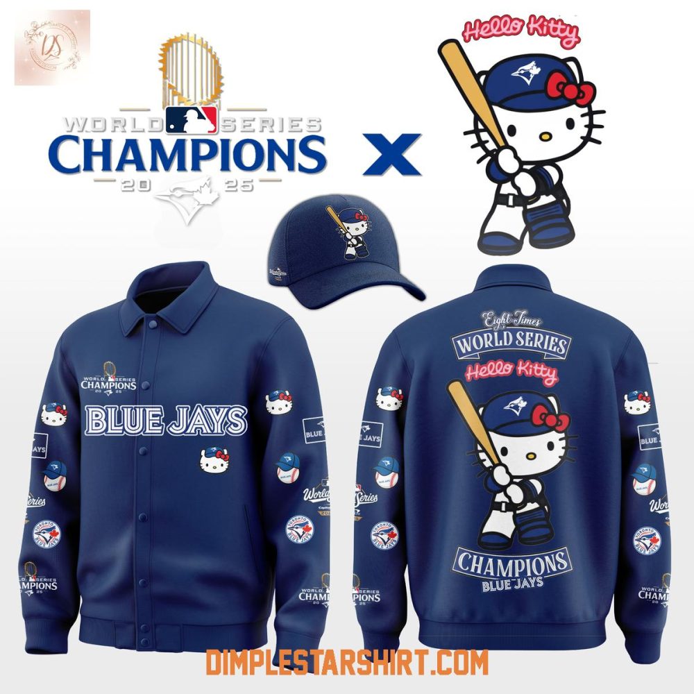 Toronto Blue Jays X Hello Kitty World Series 2025 Champions Baseball Jacket