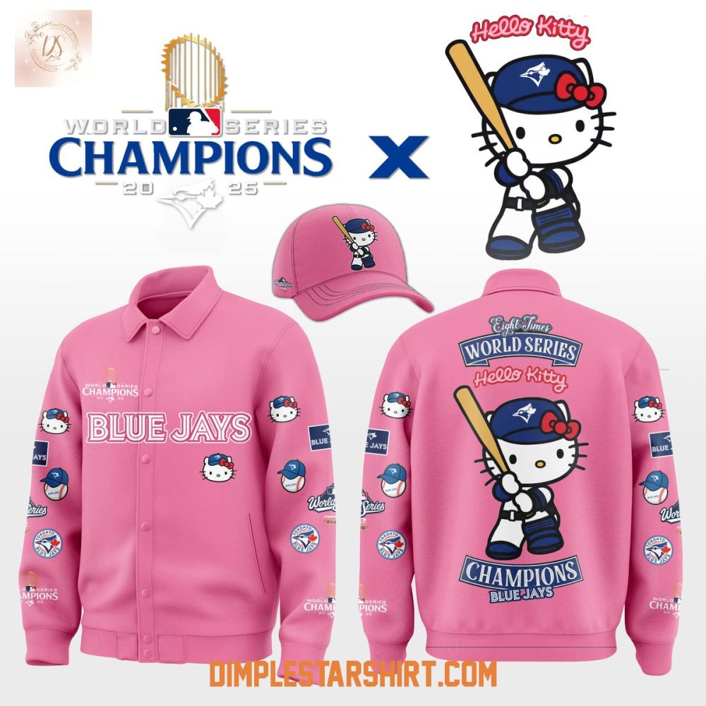 Toronto Blue Jays X Hello Kitty World Series 2025 Champions Pink Baseball Jacket