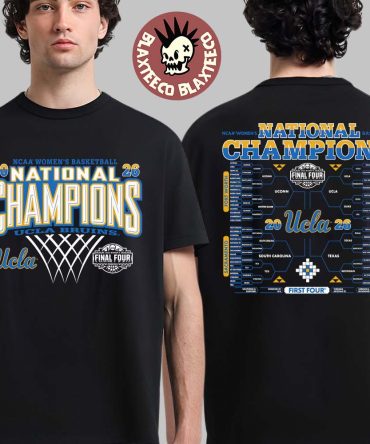 Ucla Bruins 2026 Ncaa Women'S Basketball National Champions Season Bracket Two Sided T-Shirt