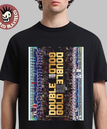 Usa Men’S And Women'S Olympic Hockey Team Double Gold Olympic Winter Milano Cortina 2026 Golden Medal For The First Time In History T-Shirt