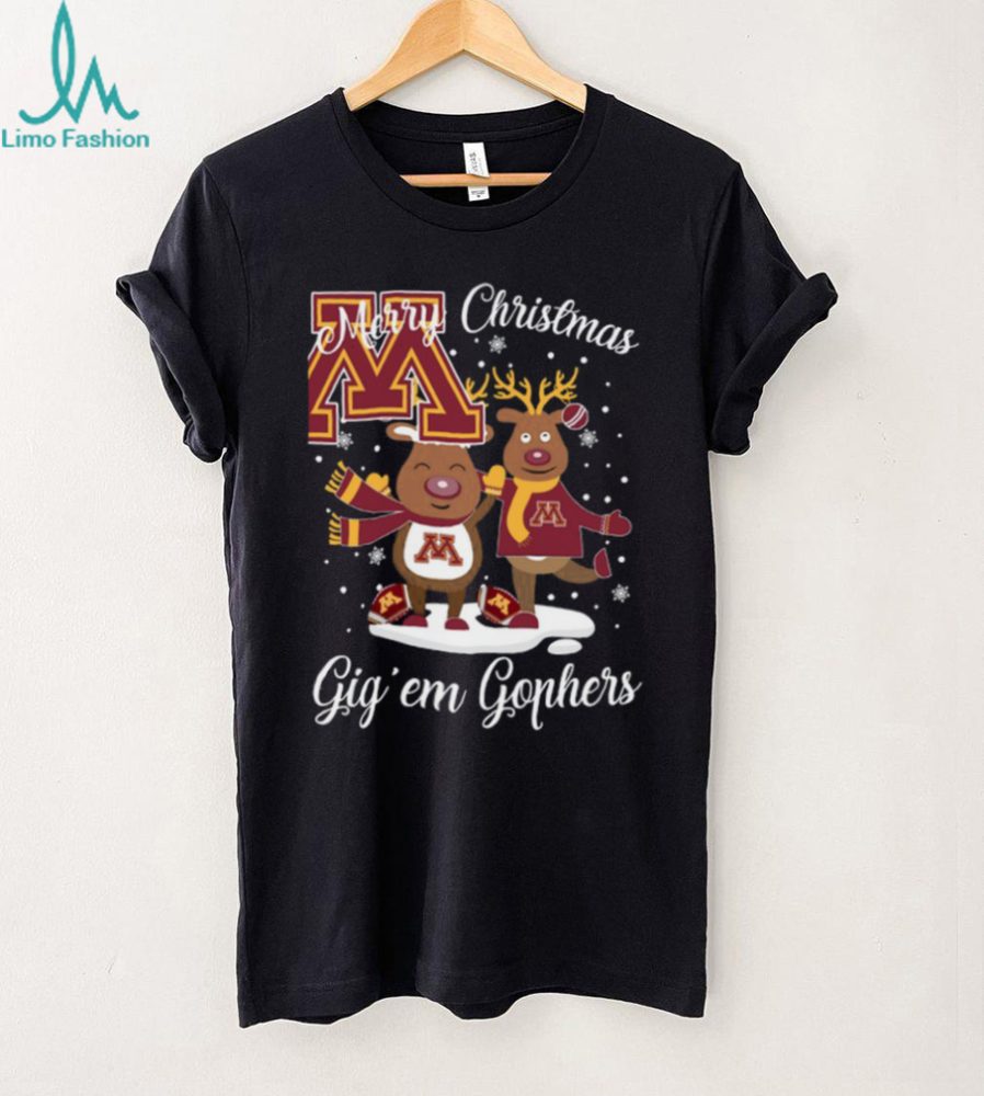 University Of Minnesota Gophers Christmas Reindeer T Shirt - Limotees Llc