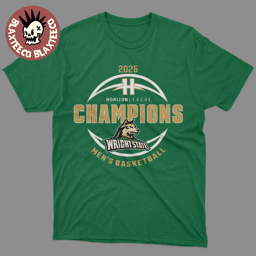 Wright State Raiders Men'S Basketball 2026 Horizon League Champions Locker Room Green T-Shirt