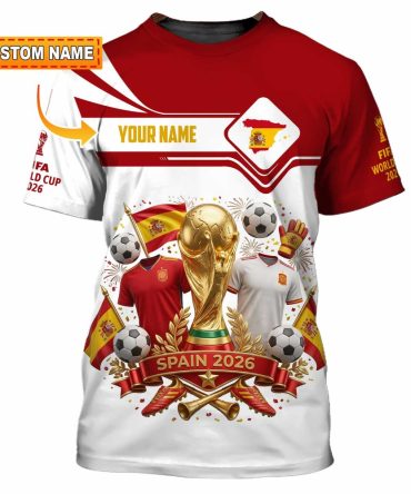 Unisex Shirt - Custom Spain World Cup 2026 3D Shirt