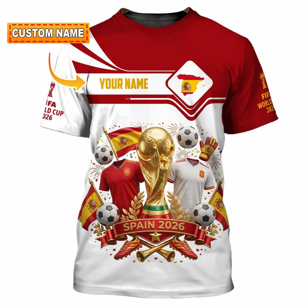 Unisex Shirt - Custom Spain World Cup 2026 3D Shirt