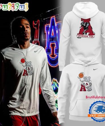 Alabama Crimson Tide Basketball Retro Hoops Ringer Hoodie Shirt