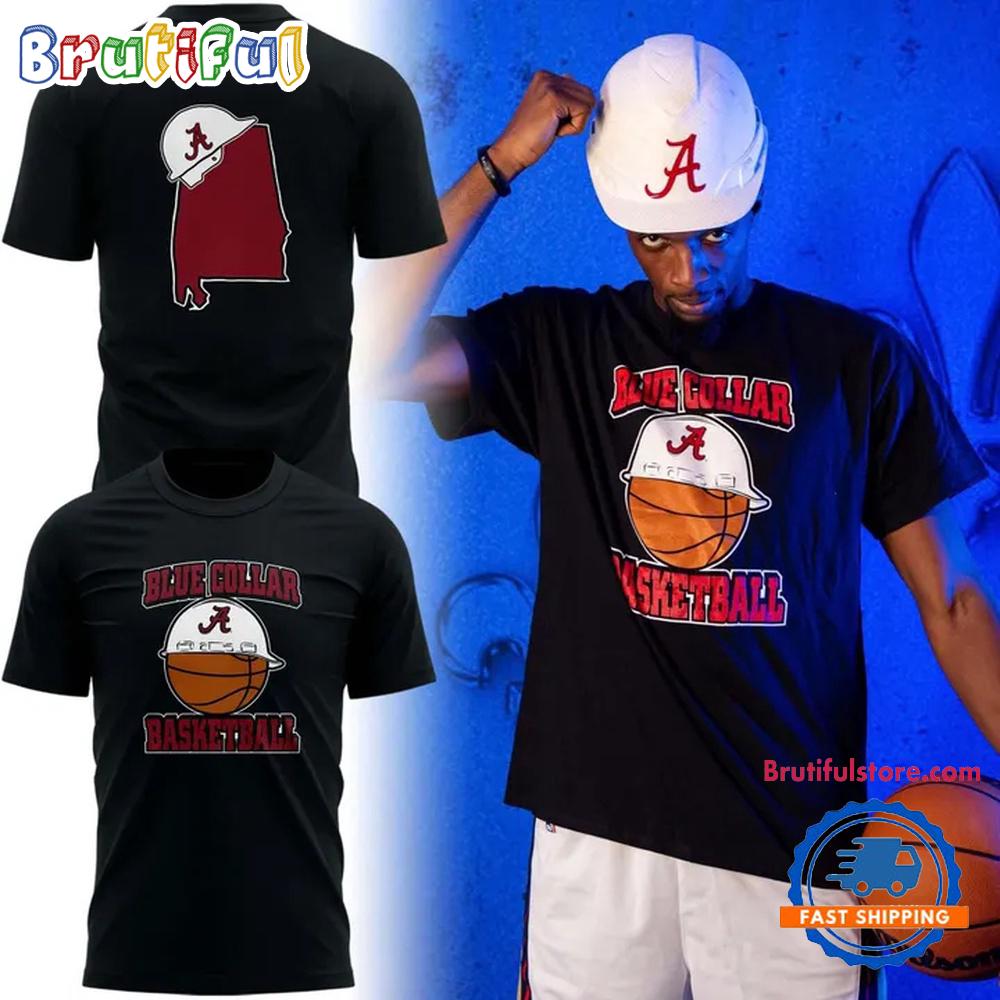 Alabama Crimson Tide Blue Collar Basketball 2026 T Shirt