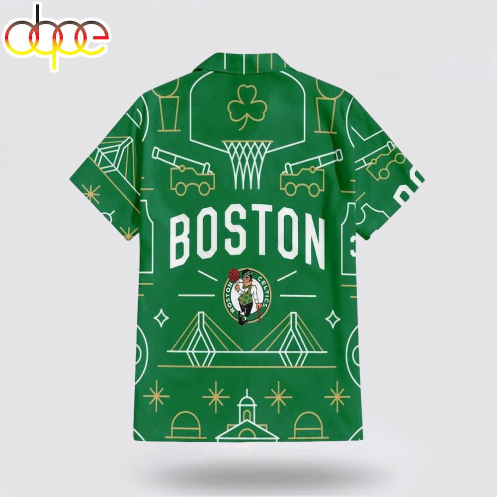 Boston Celtics Geometric Hawaiian Shirt