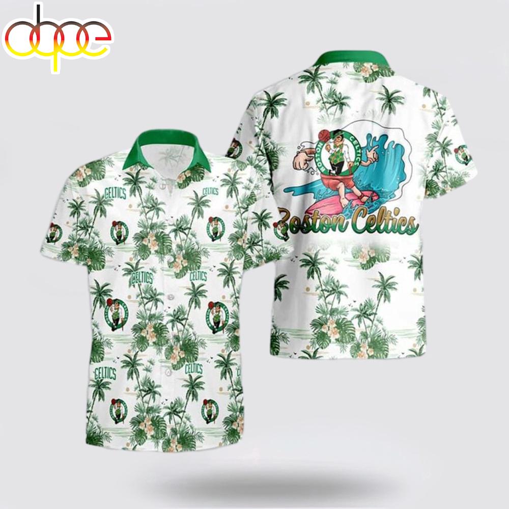 Boston Celtics Logo Surfing Hawaiian Shirt