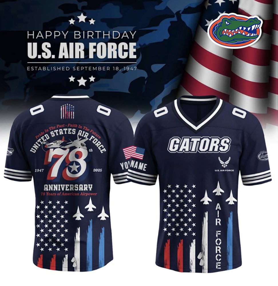 Florida Gators College Football X U.S. Air Force 78Th Birthday Celebration Special Edition Football Jersey