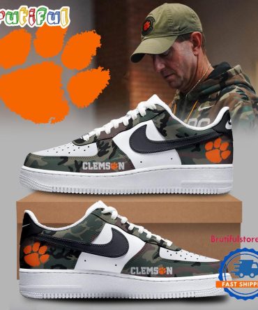 Clemson Tigers Football Special 2024 Veterans Military Appreciation Air Force 1 Shoes Sneaker