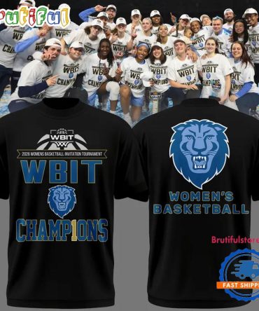 Columbia Lions Women'S Basketball 2026 Wbit Champions Black T Shirt