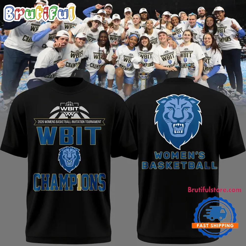 Columbia Lions Women'S Basketball 2026 Wbit Champions Black T Shirt