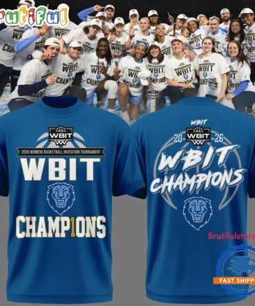 Columbia Lions Women'S Basketball 2026 Wbit Champions Blue T Shirt