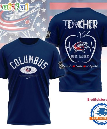 Columbus Blue Jackets Nhl Teacher Appreciation Day 3D T Shirt