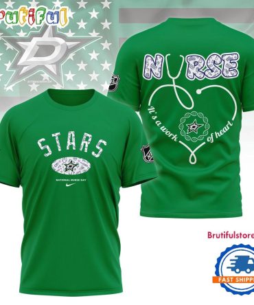 Dallas Stars Nhl Nurse Appreciation Month 3D T Shirt