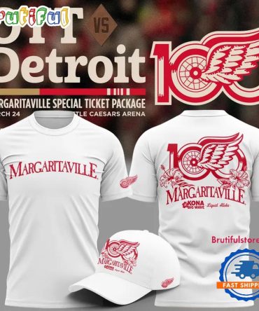 Detroit Red Wings Margaritaville 2026 All Over Print T Shirt