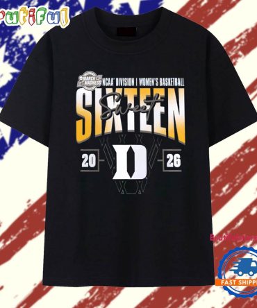 Duke Blue Devils 2026 Ncaa Women’S Basketball Tournament March Madness Sweet 16 Court Shot T Shirt