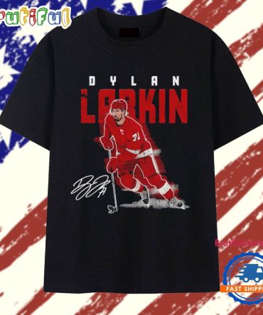 Dylan Larkin Detroit Red Wings Player Name Signature T Shirt