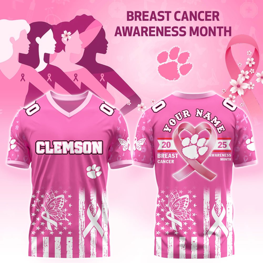 Clemson Tigers College Football X Breast Cancer Awareness Month Special Edition Football Jersey