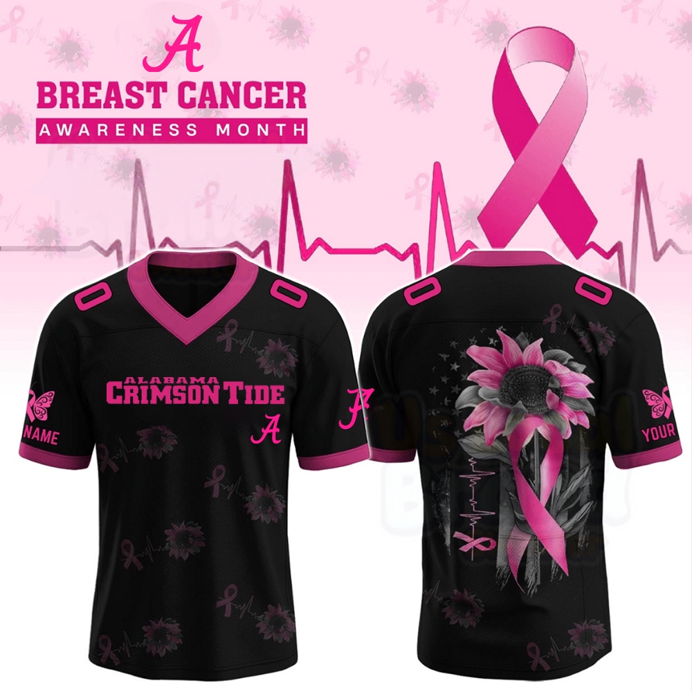 Alabama Crimson Tide College Football X Breast Cancer Awareness Month Special Edition Football Jersey