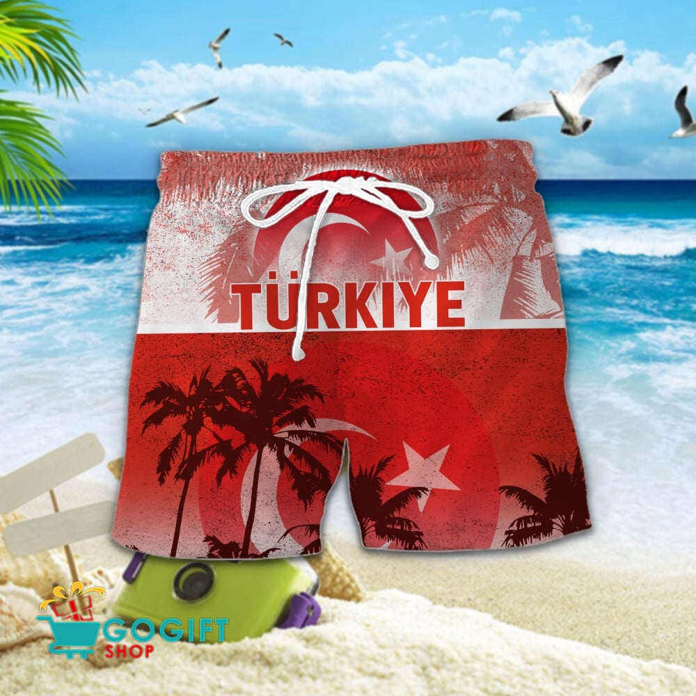 Turkiye National Soccer Team Hawaiian Short