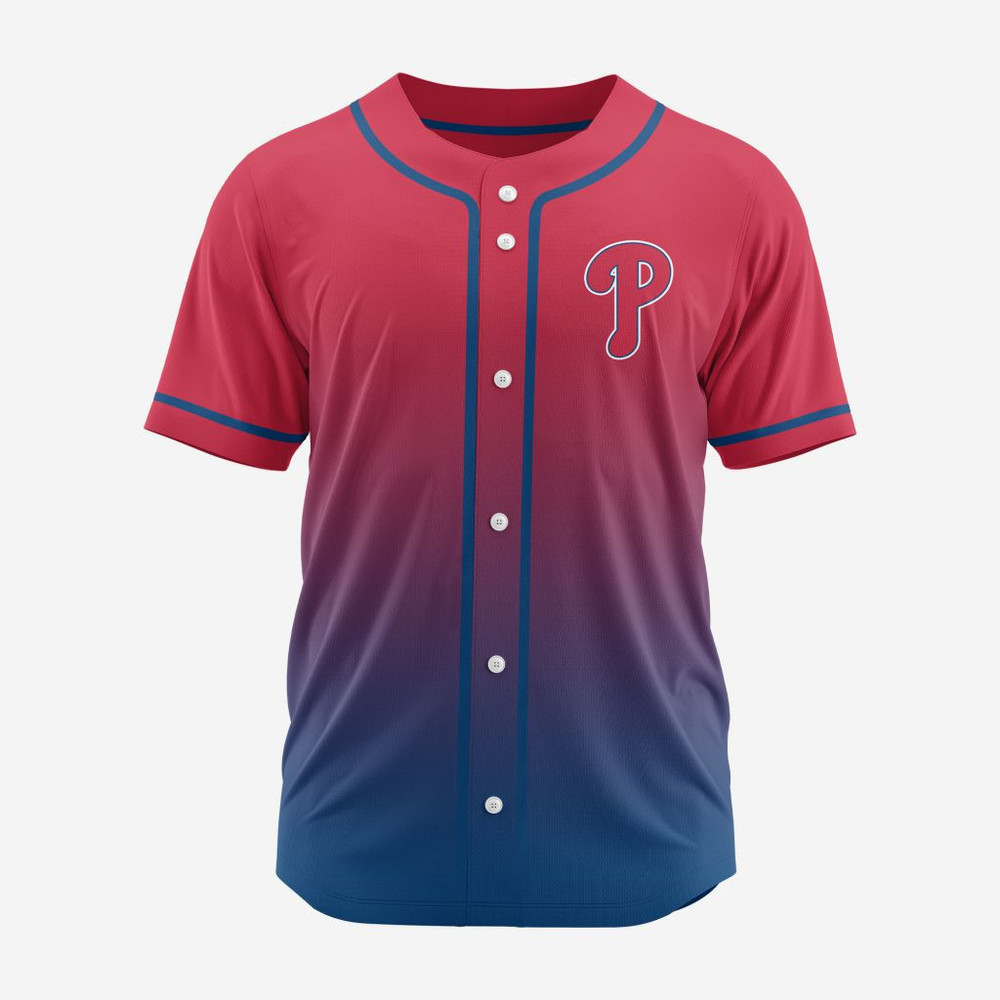 Mlb Philadelphia Phillies Personalized Gradient Design Baseball Jersey St2401