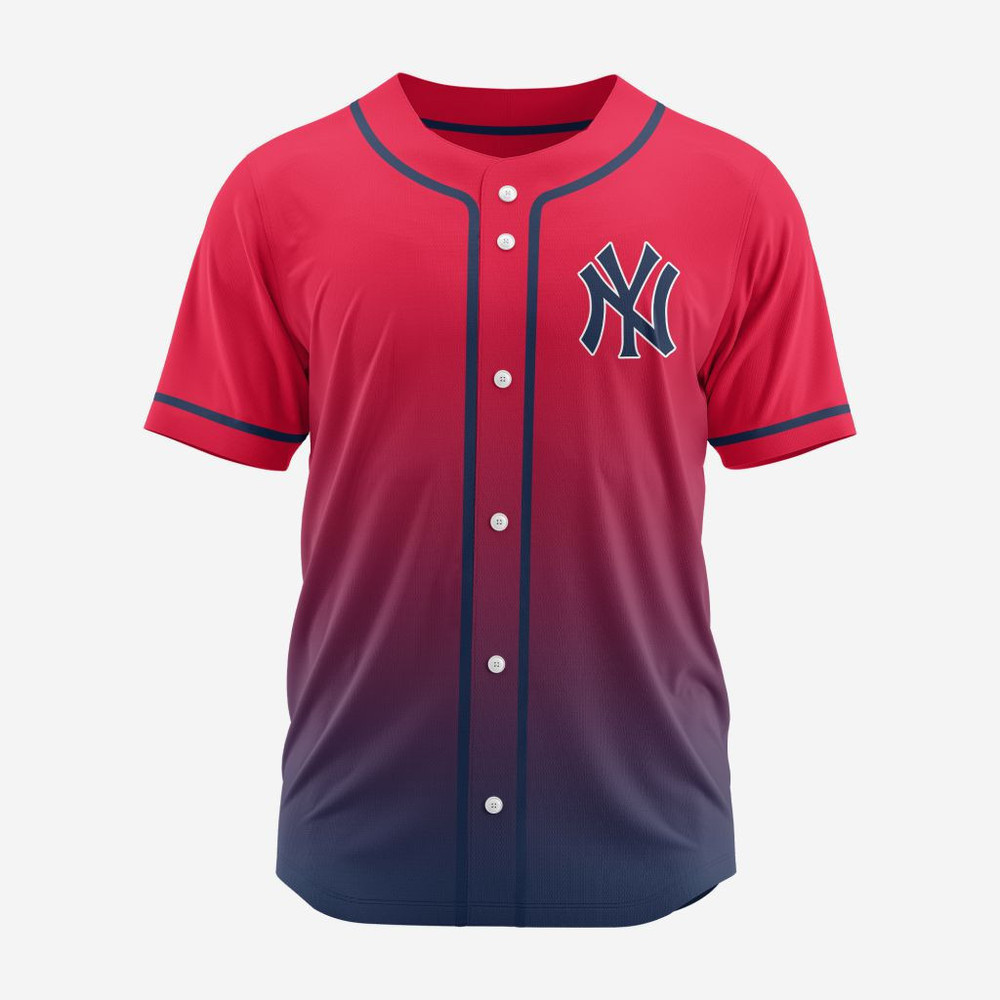 Mlb New York Yankees Personalized Gradient Design Baseball Jersey St2401