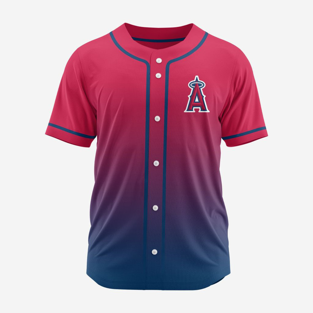Mlb Los Angeles Angels Personalized Gradient Design Baseball Jersey St2401