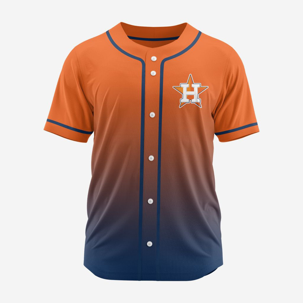 Mlb Houston Astros Personalized Gradient Design Baseball Jersey St2401