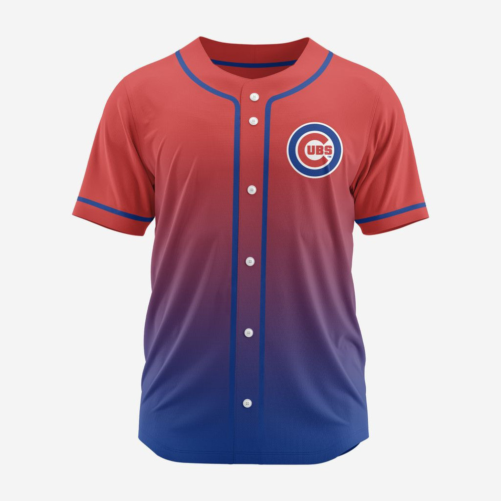Mlb Chicago Cubs Personalized Gradient Design Baseball Jersey St2401