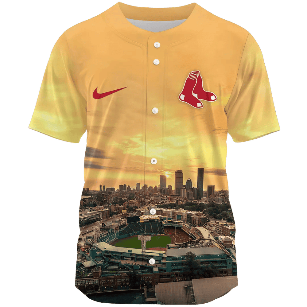 Boston Red Sox Fenway Park Sunset Home Ballpark Baseball Jersey Mlb Personalized