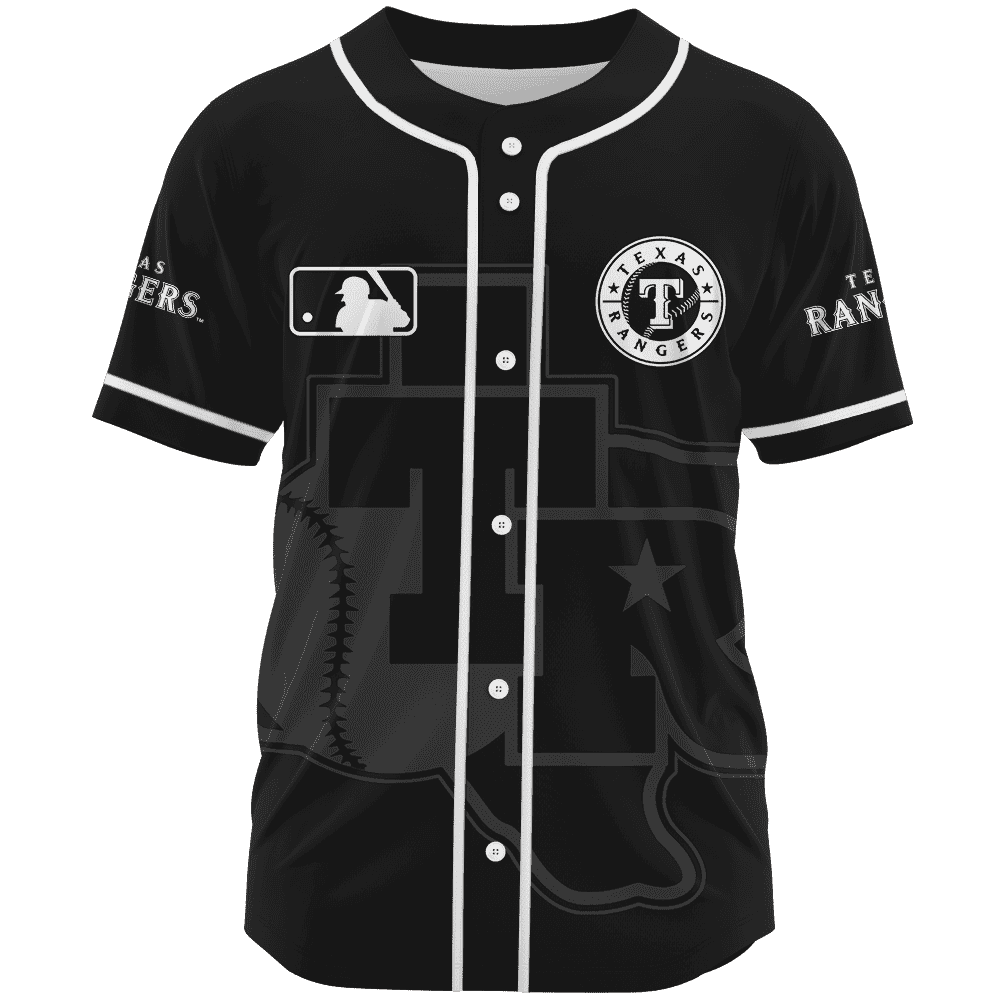 Texas Rangers Monochrome Baseball Jersey Mlb Personalized