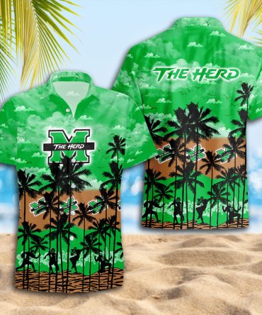 Marshall Thundering Herd Hawaiian Shirt Trending Summer. Gift For Fan S88912