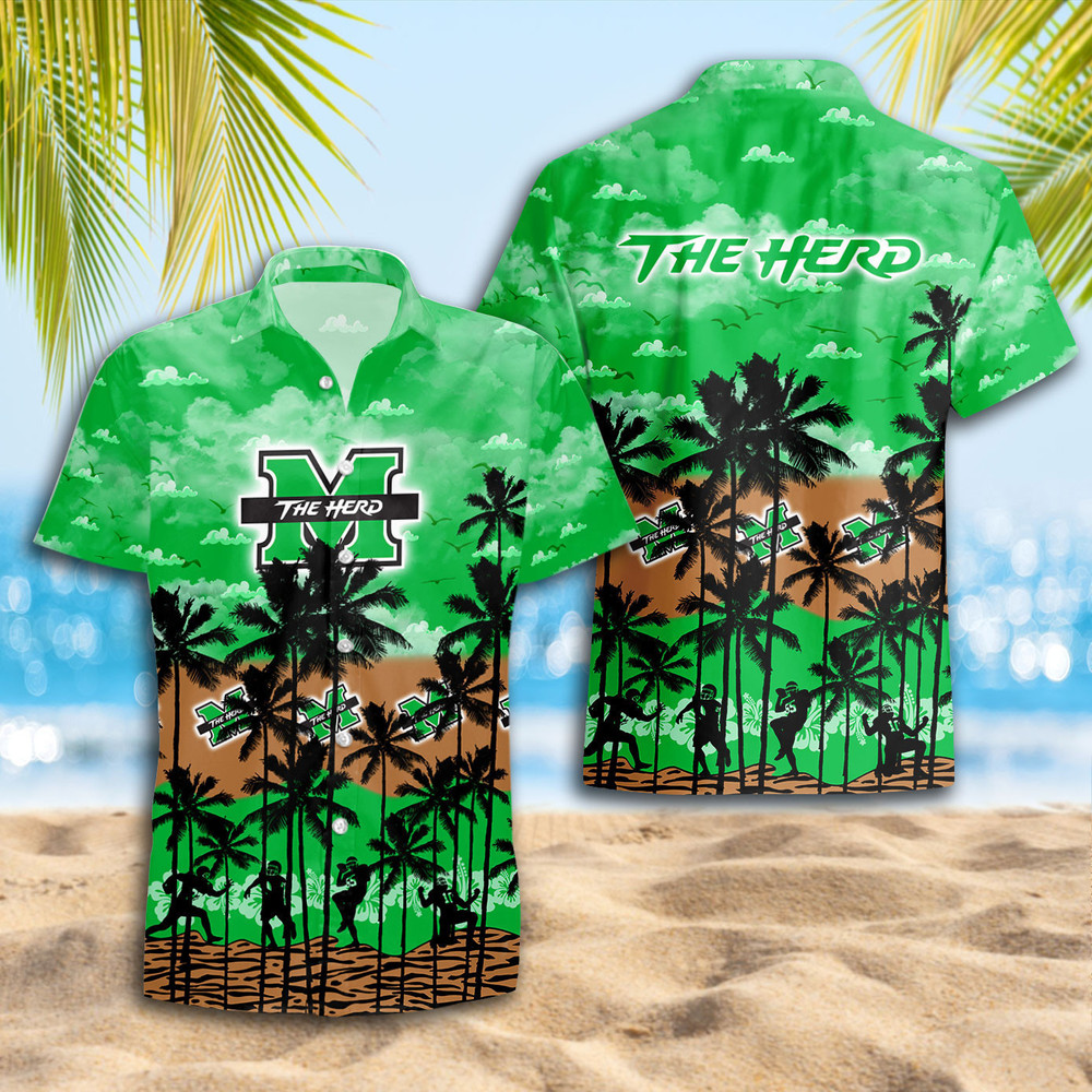 Marshall Thundering Herd Hawaiian Shirt Trending Summer. Gift For Fan S88912