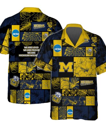 Michigan Wolverines Hawaii Shirt Set