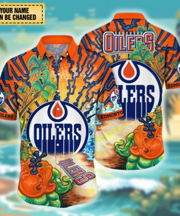 Edmonton Oilers , Personalized Hawaiian Shirt Vacation Time Aloha Shirt