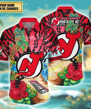 New Jersey Devils , Personalized Hawaiian Shirt Vacation Time Aloha Shirt