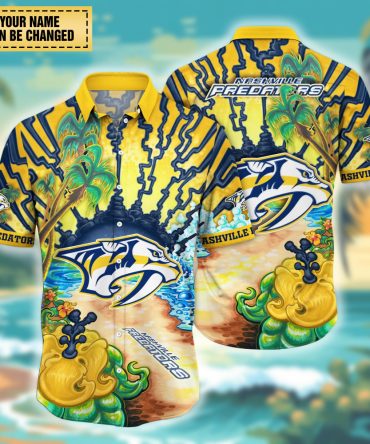 Nashville Predators , Personalized Hawaiian Shirt Vacation Time Aloha Shirt