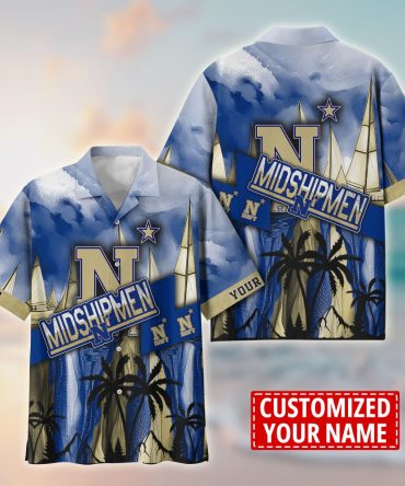 Navy Midshipmen Aloha Shirt Trending Summer. Custom Summer Football Shirts T58603