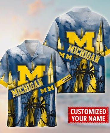 Michigan Wolverines Aloha Shirt Trending Summer. Custom Summer Football Shirts T58603