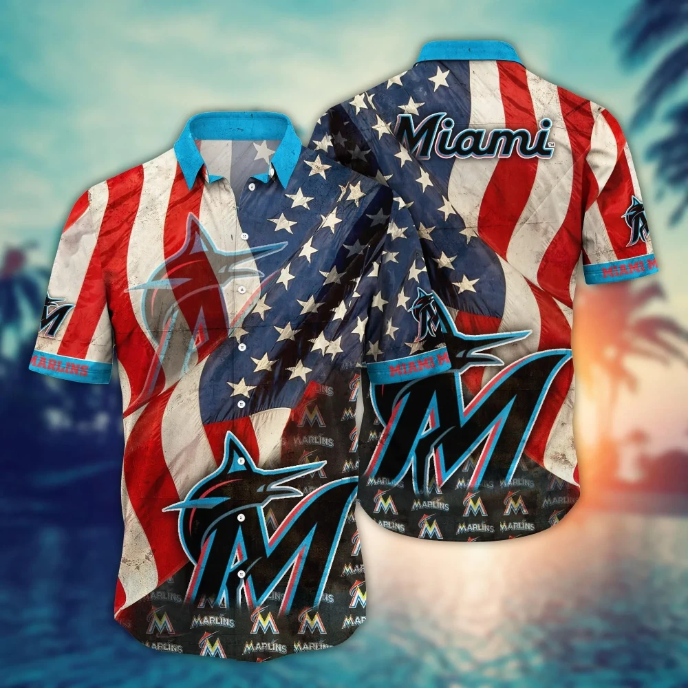 Miami Marlins Mlb Hawaii Shirt Independence Day For Fans In Summer