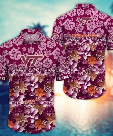 Virginia Tech Hokies Hawaiian Shirt Trending Summer. Gift For Fan Fbs Style 4