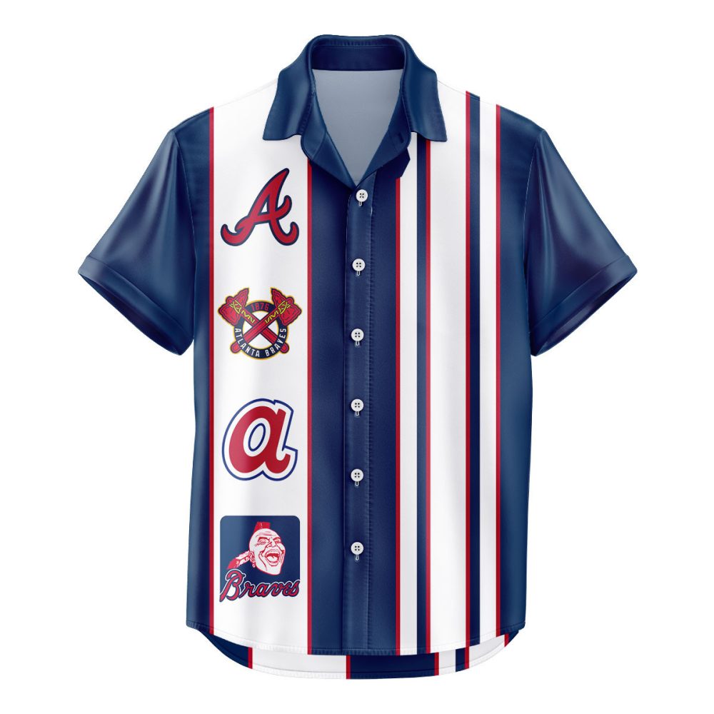 Atlanta Braves Hawaiian Shirt Classic Color Contrast - Image 2