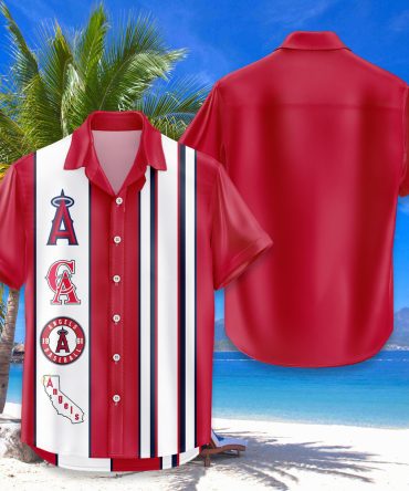 Los Angeles Angels Hawaiian Shirt Classic Color Contrast