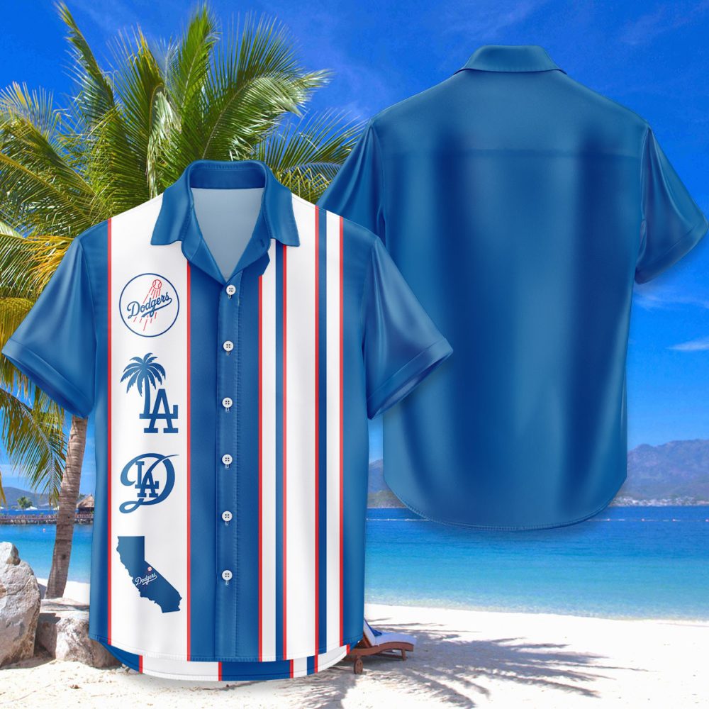 Los Angeles Dodgers Hawaiian Shirt Classic Color Contrast