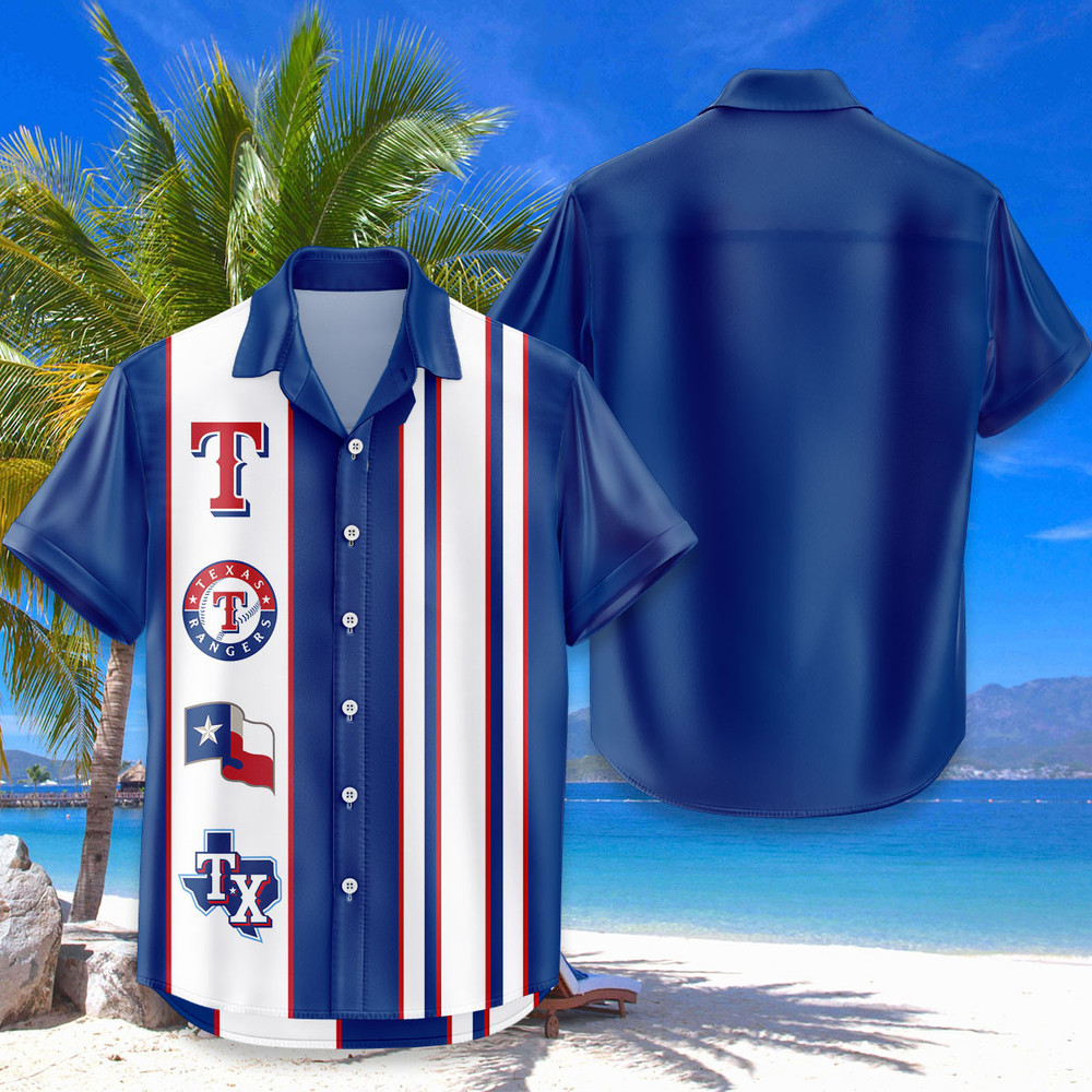 Texas Rangers Hawaiian Shirt Classic Color Contrast