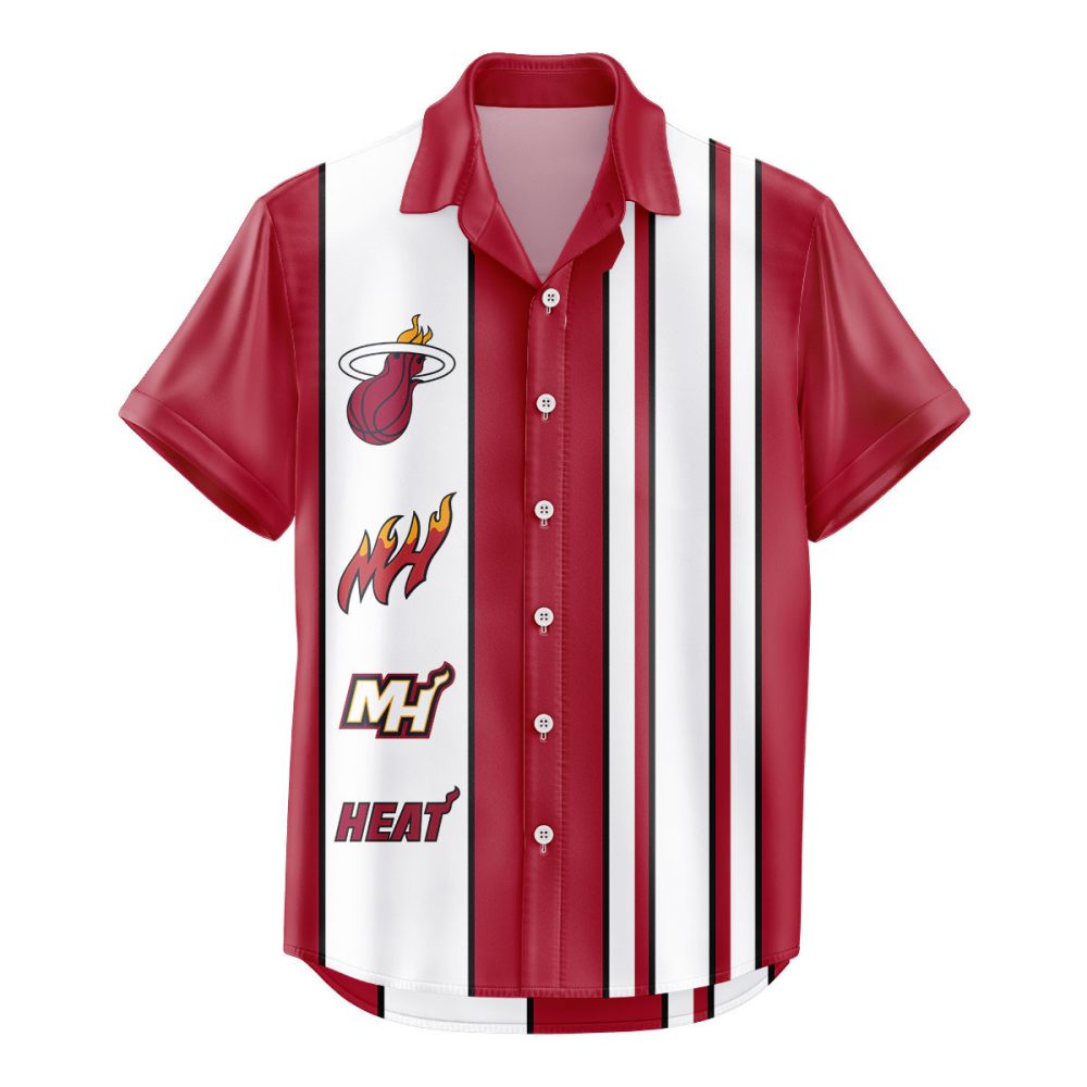 Miami Heat Hawaiian Shirt Classic Color Contrast - Image 2