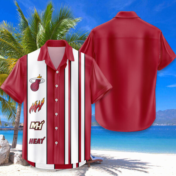 Miami Heat Hawaiian Shirt Classic Color Contrast - Image 3